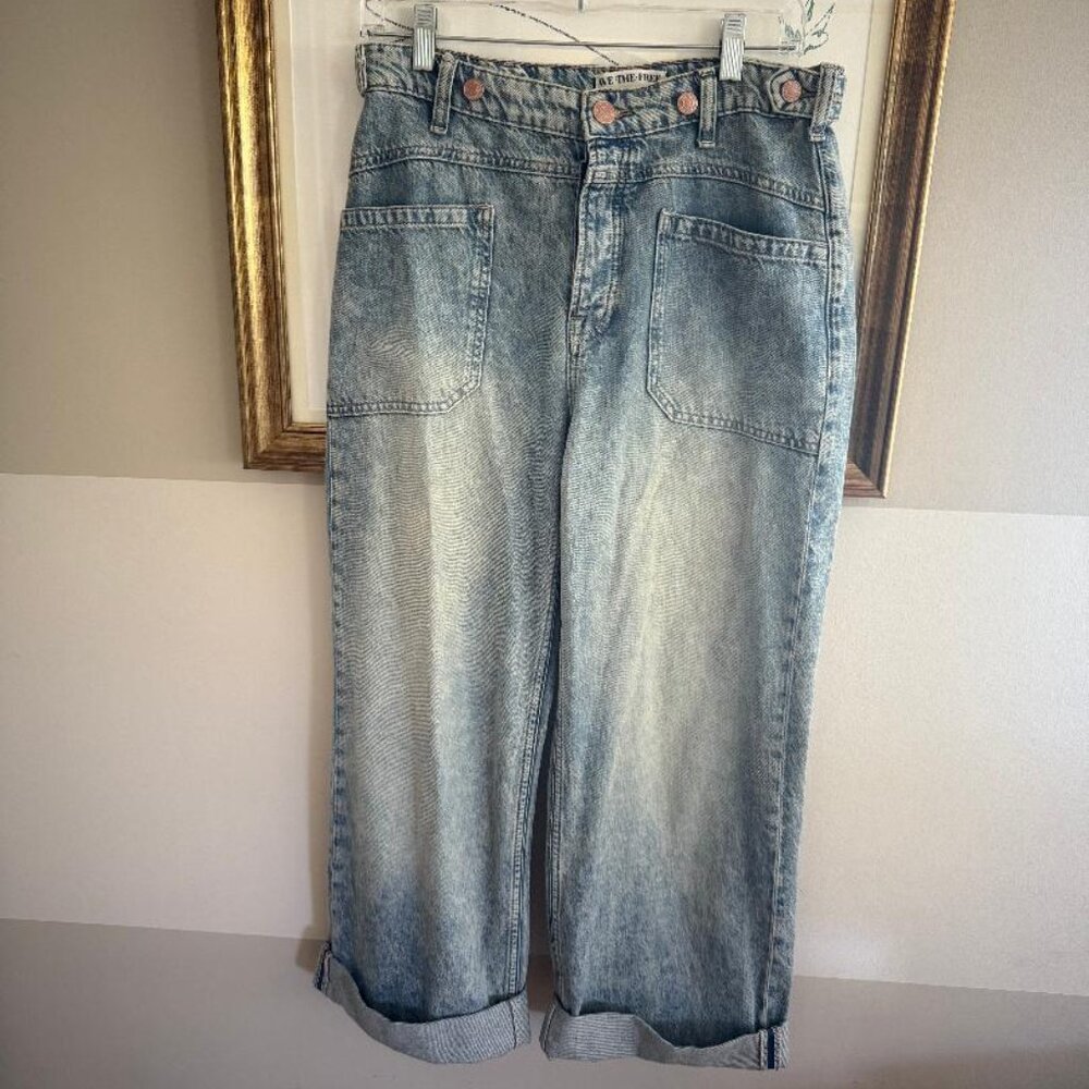 Free People Light Blue Flare Jeans